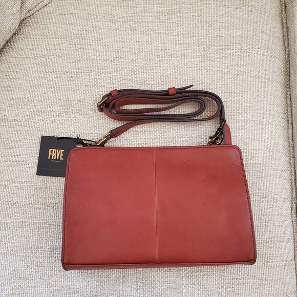 Frye Lucy Leather Crossbody Clutch in Terracotta - NEW - Picture 8 of 14